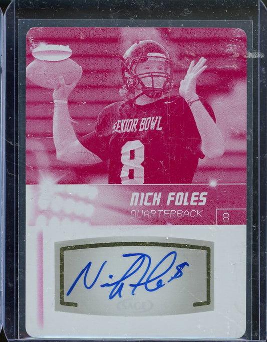 2012 Sage Nick Foles Printing Plate Auto 1/1 RC