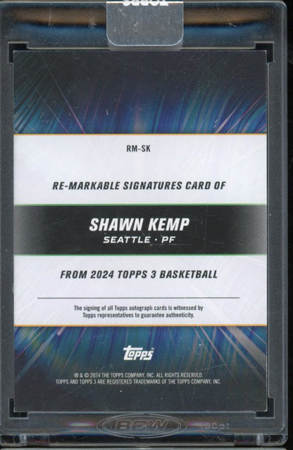 2024-25 Topps 3 Shawn Kemp Remarkable Auto Red /5