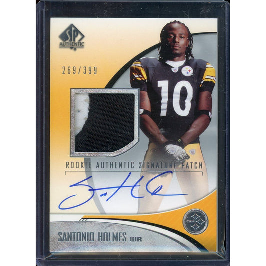 2006 SP Authentic Santonio Holmes Patch Auto #253 /399 RC