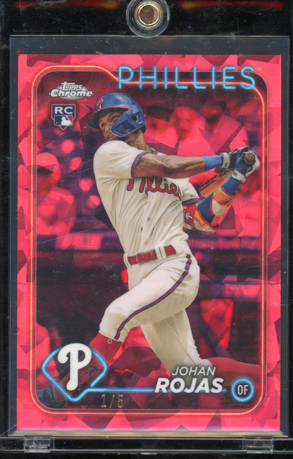 2024 Topps Chrome Johan Rojas Red Sapphire Rookie /5