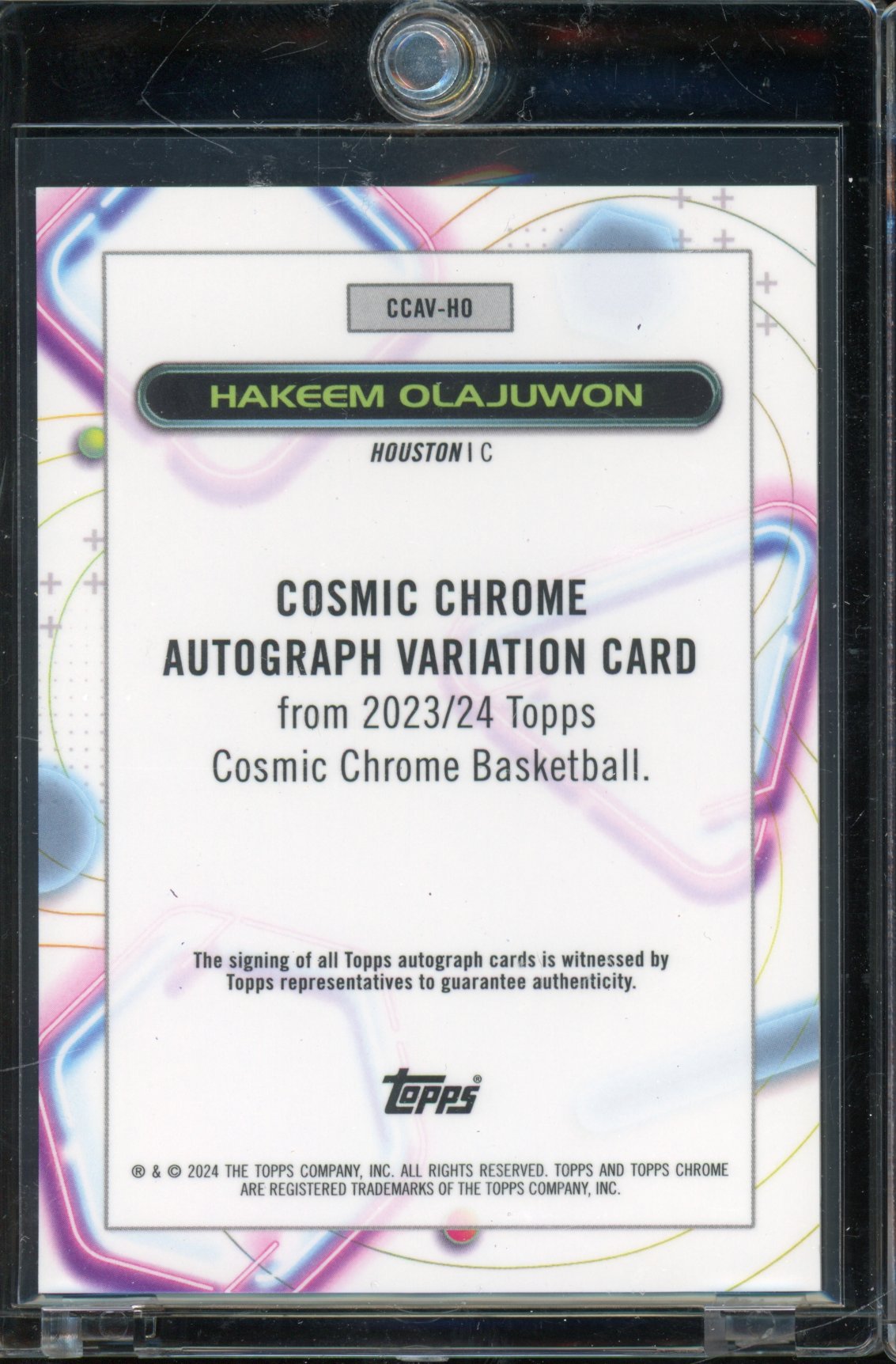 2024 Topps Chrome Cosmic Hakeem Olajuwon Orange Auto /25