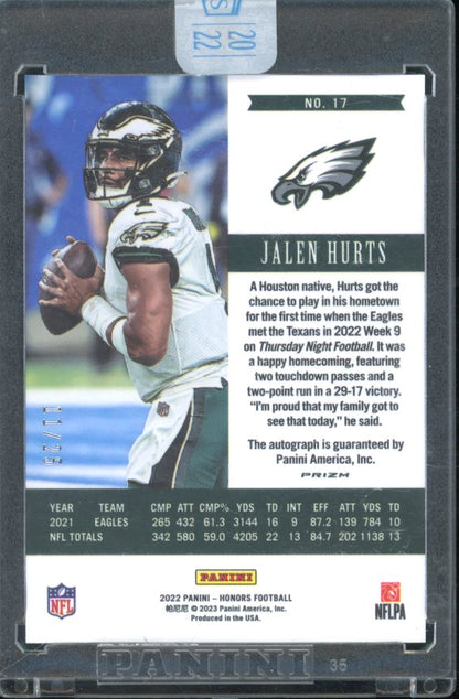 2022 Honors Jalen Hurts Sealed Auto /25