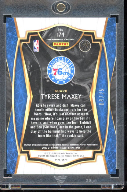 2020-21 Select Tyrese Maxey Rookie Blue Disco /25