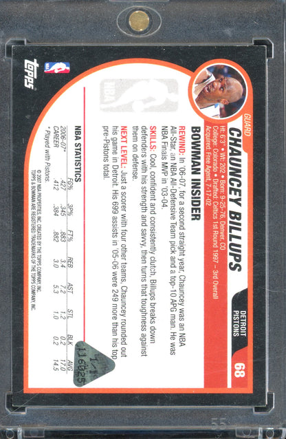 2007-08 Bowman Chauncey Billups 1/1 Printing Plate