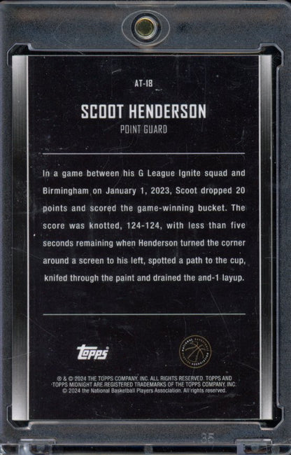 2023-24 Midnight Scoot Henderson Rookie 1/1 After Hours