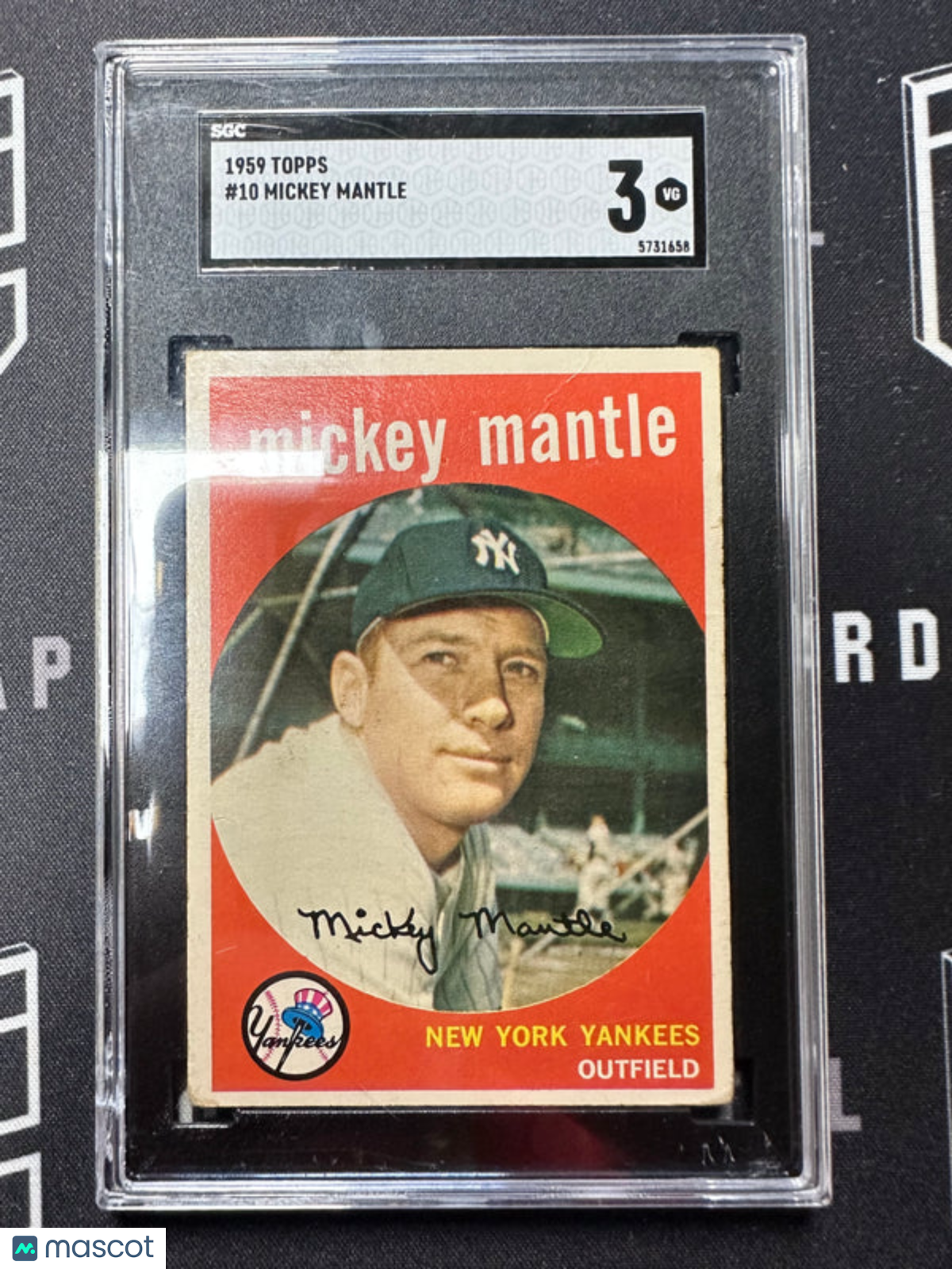 1959 Topps Mickey Mantle #10 SGC 3