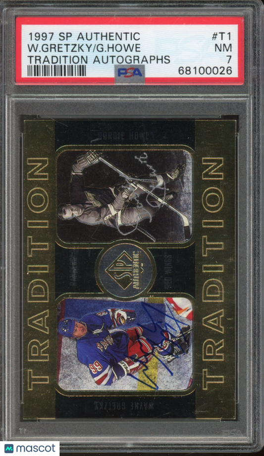 1997-98 Sp Authentic Wayne Gretzky Howe Tradition Auto /158 PSA 7