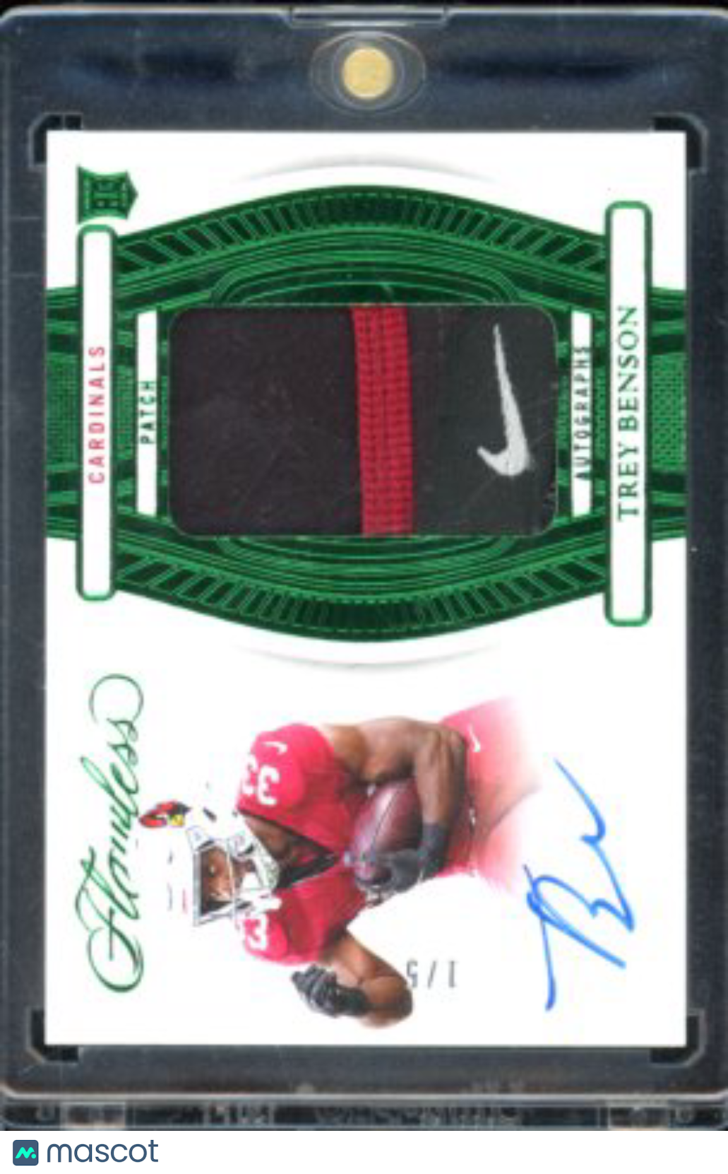 2024 Flawless Trey Benson Green /5 Rookie Patch Auto
