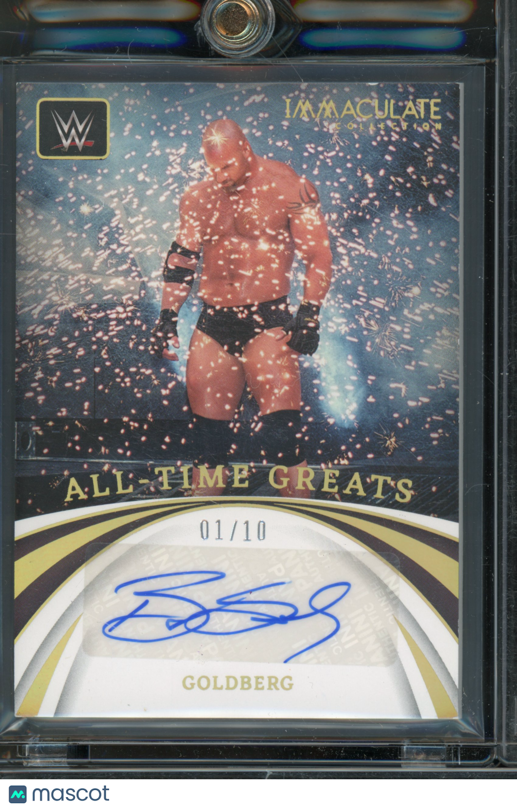 2022 Immaculate WWE Goldberg All-Time Greats Gold Auto /10