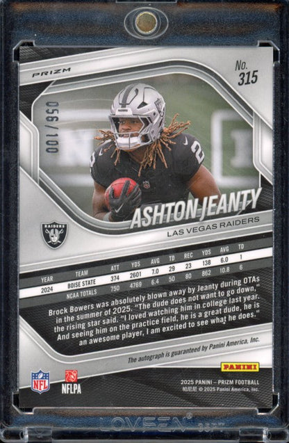 2025 Prizm Ashton Jeanty Choice Rookie Auto /100