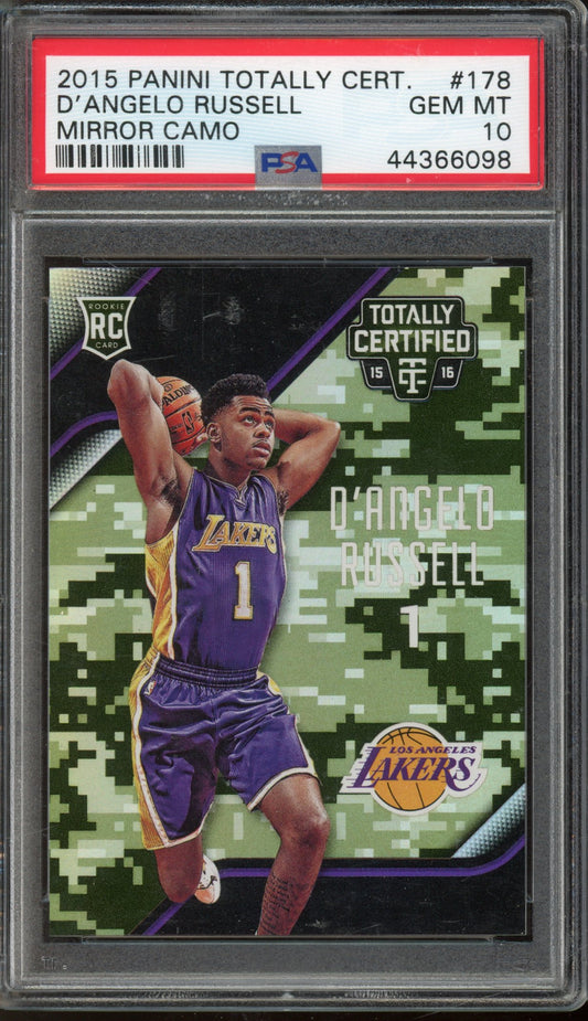 2015 Totally Certified D'Angelo Russell Mirror Camo Rookie /25 PSA 10
