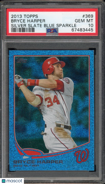 2013 Topps Bryce Harper ROY Silver Slate Blue Sparkle PSA 10
