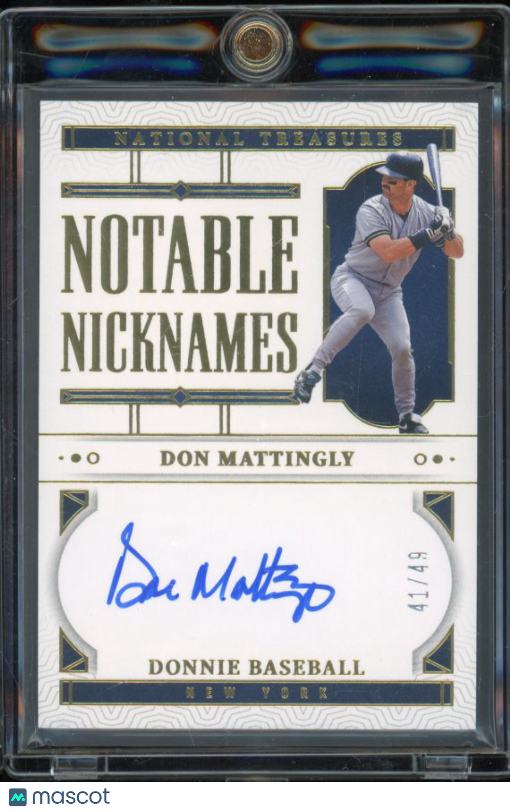 2024 National Treasures Don Mattingly Notable Nicknames Auto /49