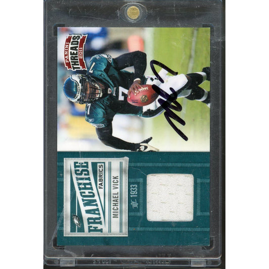 2011 Threads Michael Vick Franchise Fabrics #15 /299 IP Auto