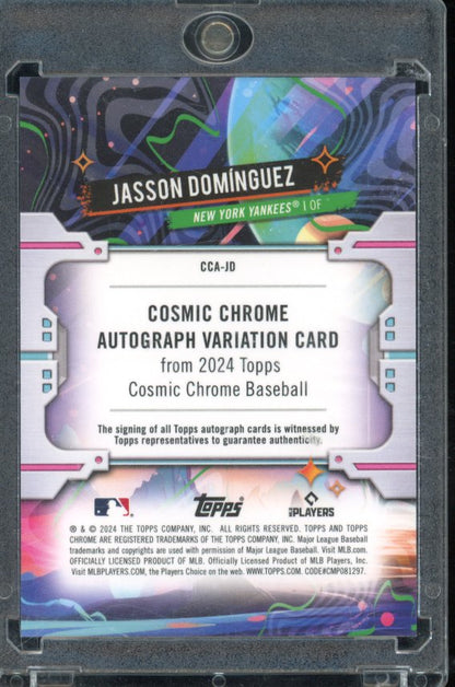 2024 Topps Chrome Cosmic Jasson Dominguez Gold Rookie Auto /50