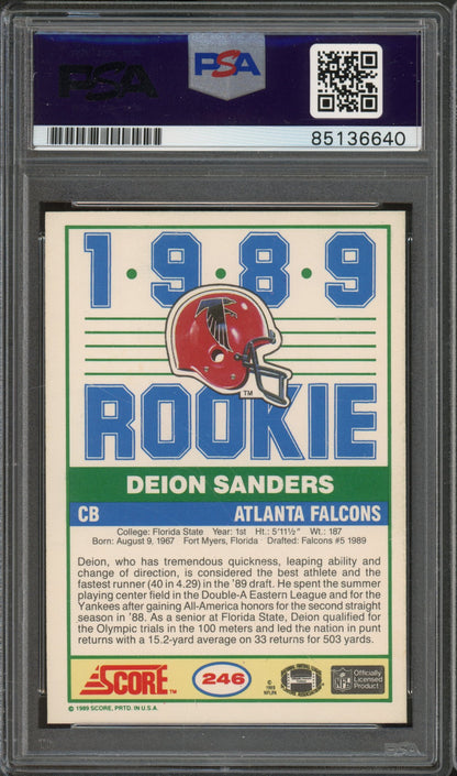 1989 Score Deion Sanders Auto PSA/DNA AUTO 10 RC