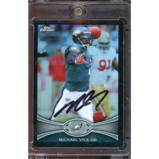 2012 Topps Chrome Michael Vick Black Refractor #120 /299 IP Auto