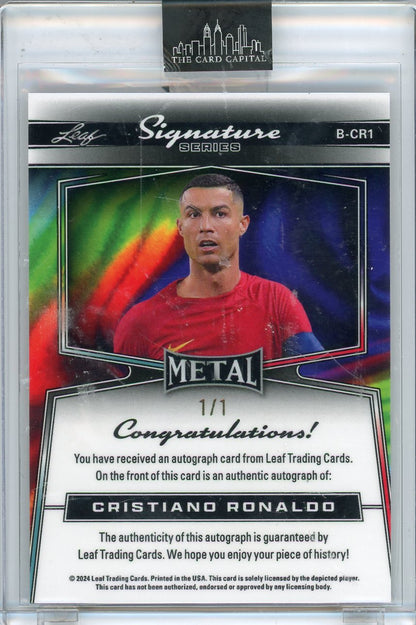 2024 Leaf Metal Cristiano Ronaldo 1/1 Cracked Ice Auto #B_CR1