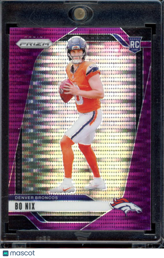 2024 Prizm Bo Nix Purple Pulsar Rookie