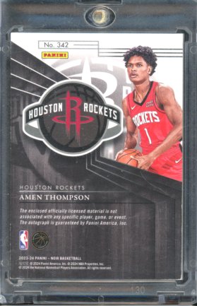 2023-24 Noir Amen Thompson Rookie Patch Auto /99