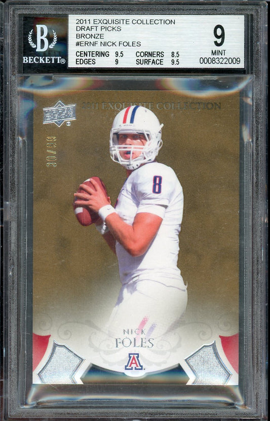 2011 UD Exquisite Draft Picks Nick Foles #ERNF BGS 9 /99