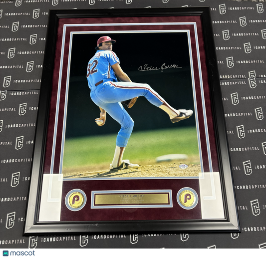 Steve Carlton Signed 16x20 Phillies Framed and Matted
