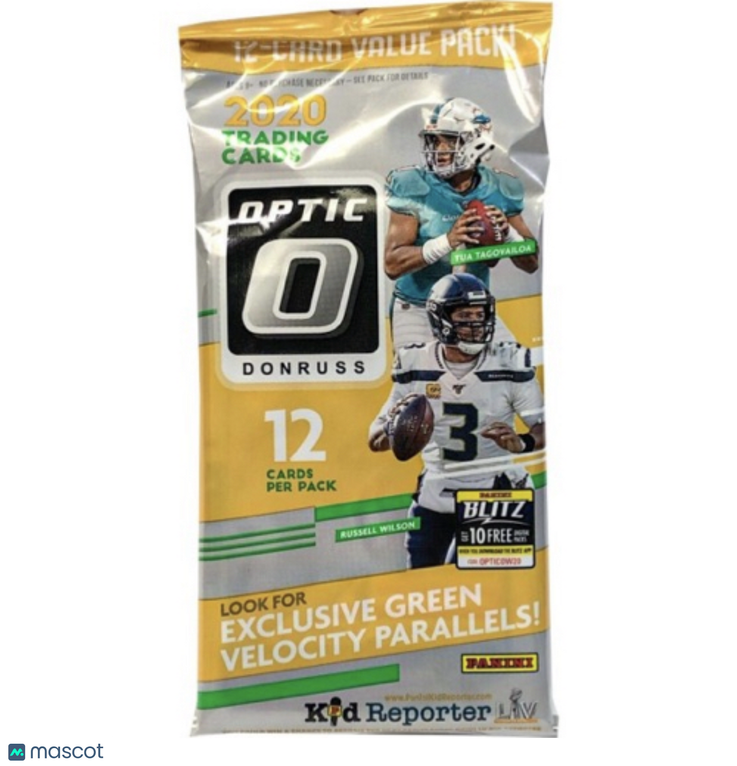 2020 Donruss Optic Football Fat Pack (Green Velocity Parallels)