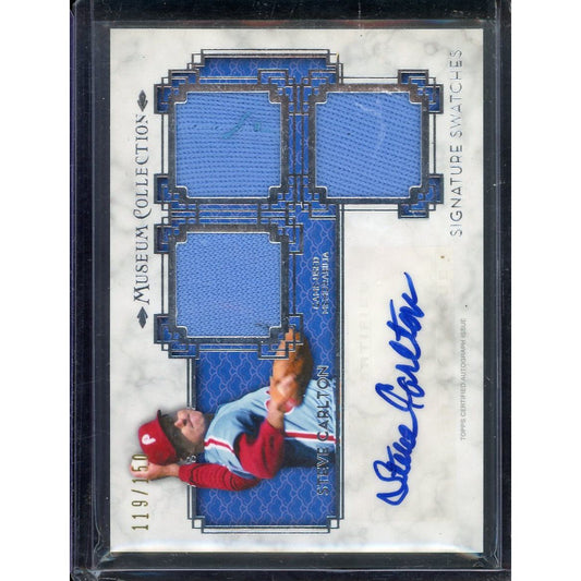 2014 Museum Collection Steve Carlton Triple Patch Auto #SST-SC /150