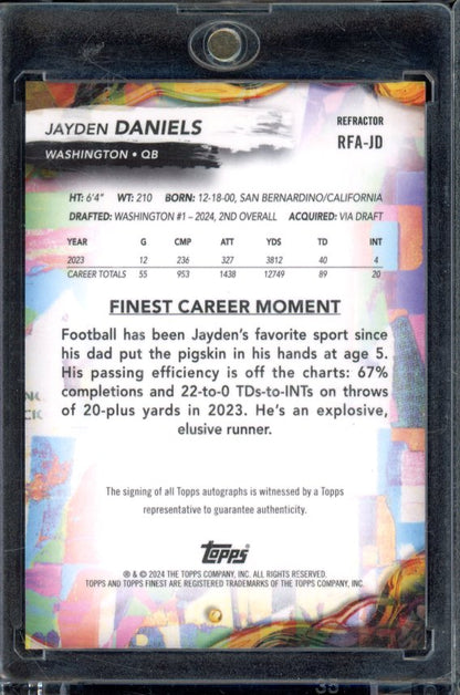 2024 Finest Jayden Daniels Refractor Rookie Auto
