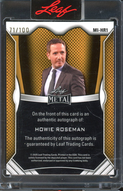 2025 Leaf Road To VIctory Howie Roseman Auto 71/100 "2x SB Champs"