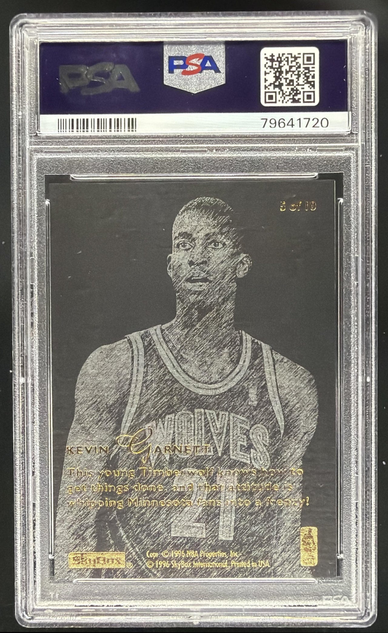 1995 Skybox E-XL Kevin Garnett #5 Natural Born Thrillers RC PSA 10