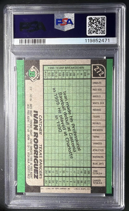 1991 Bowman Ivan Rodriguez #272 RC PSA 10