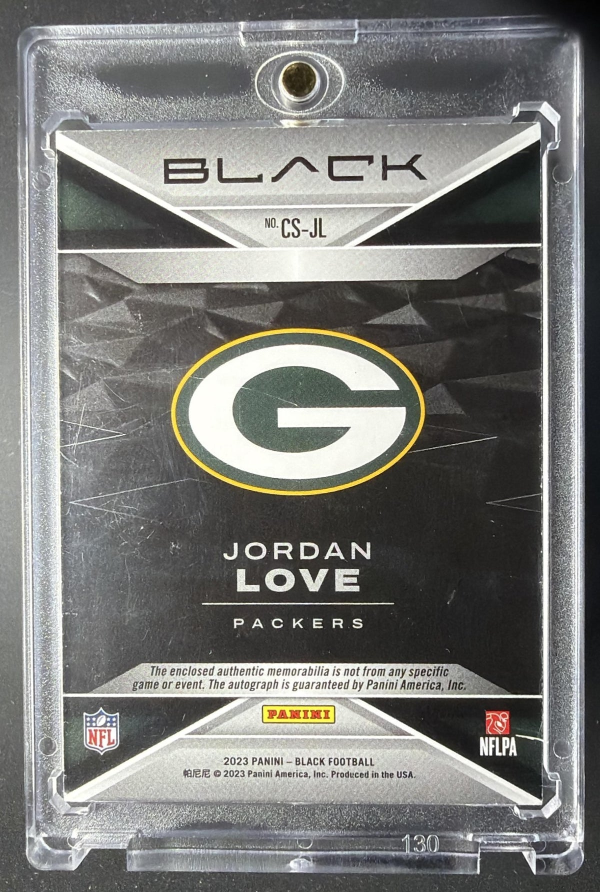 2023 Panini Black Jordan Love Capstones Patch Auto /99