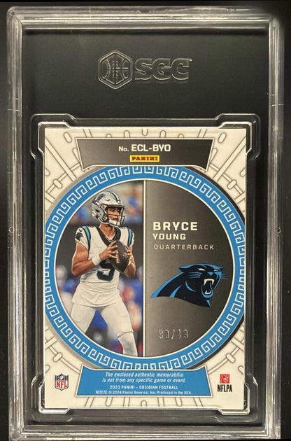 2023 Panini Obsidian Bryce Young #ECL-BYO Eclipse Materials /199 MEM RC SGC 9.5