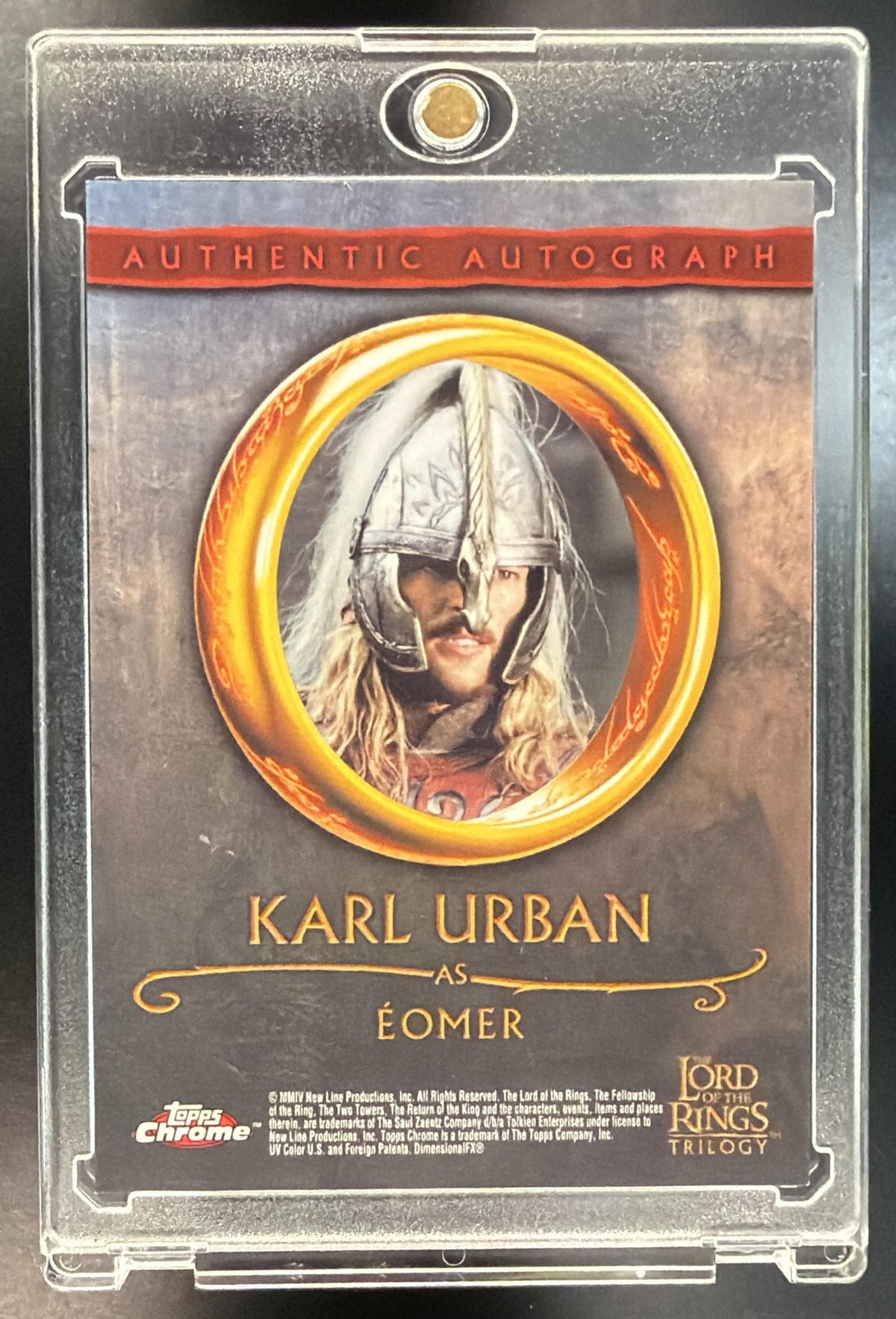 2004 Topps Chrome Lord Of The Rings Eomer Karl Urban Autograph