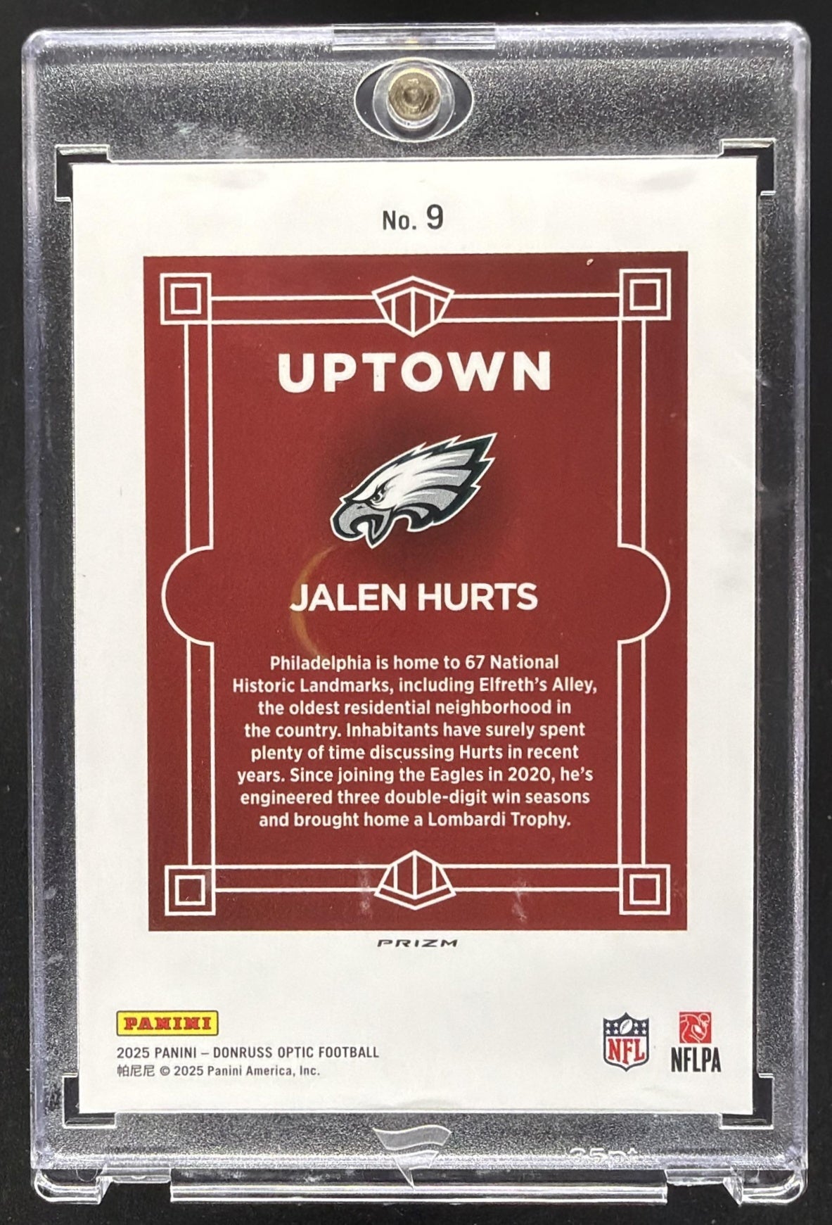 2025 Panini Donruss Optic Jalen Hurts #9 Uptown