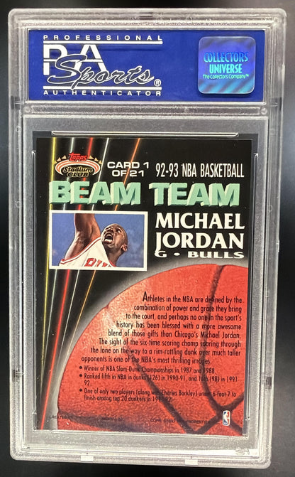 1992-93 Topps Stadium Club Michael Jordan #1 Beam Team PSA 8