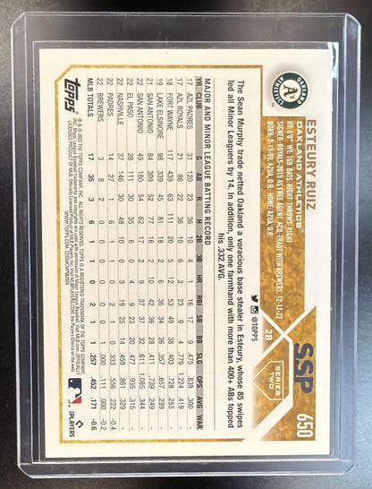 2023 Topps Series 2 Esteury Ruiz #650 Golden Mirror SSP RC Athletics