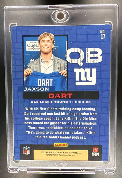 2025 Panini Rookies & Stars Jaxson Dart #17 Draft Class RC Blue /15