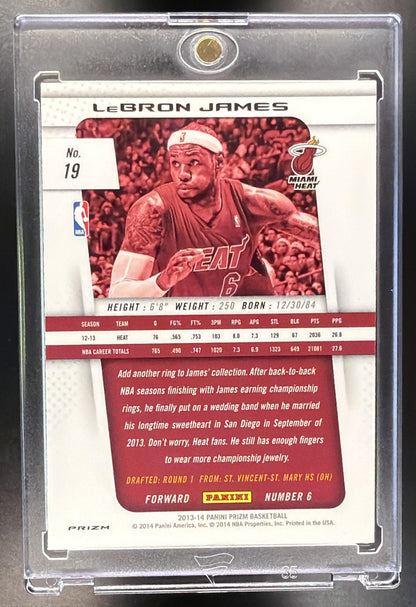 2013-14 Panini Prizm LeBron James #19 Blue White and Red Pulsar