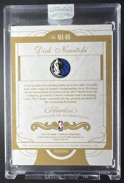 2016 Panini Flawless Dirk Nowitzki #EX-DNO Excellence Signatures Ruby /15 Auto