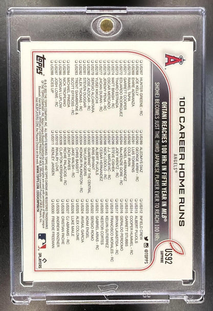 2022 Topps Chrome Update Sapphire Shohei Ohtani 100 Career Home Runs #US92