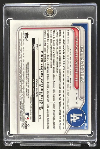 2024 Bowman Chrome Emil Morales #CPA-EM Auto Refractor 477/499 1st Prospect
