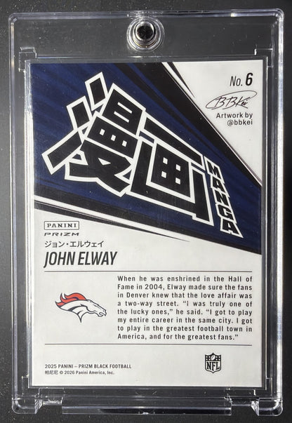 2025 Panini Prizm Black John Elway #6 Manga SSP