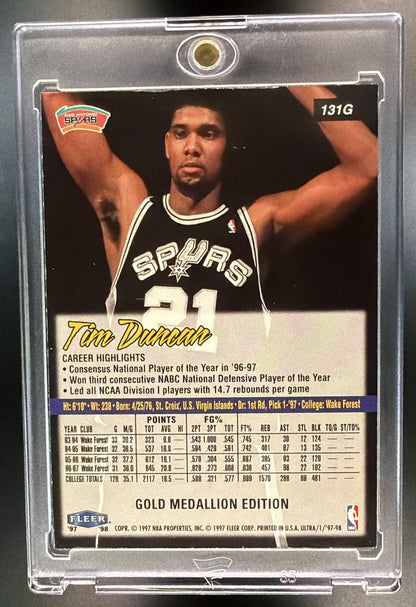 1997-98 Fleer Ultra Tim Duncan #131G Gold Medallion RC