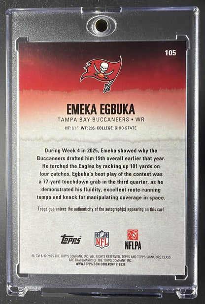 2025 Topps Signature Class Emeka Egbuka #105 Rookie Chrome Auto RC