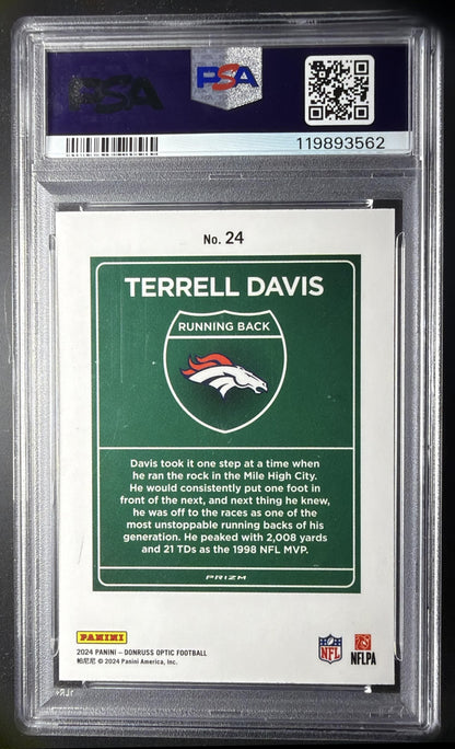 2024 Panini Donruss Optic Terrell Davis #24 Downtown SSP PSA 9