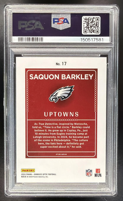 2024 Panini Donruss Optic Saquon Barkley #17 Uptown SSP PSA 10
