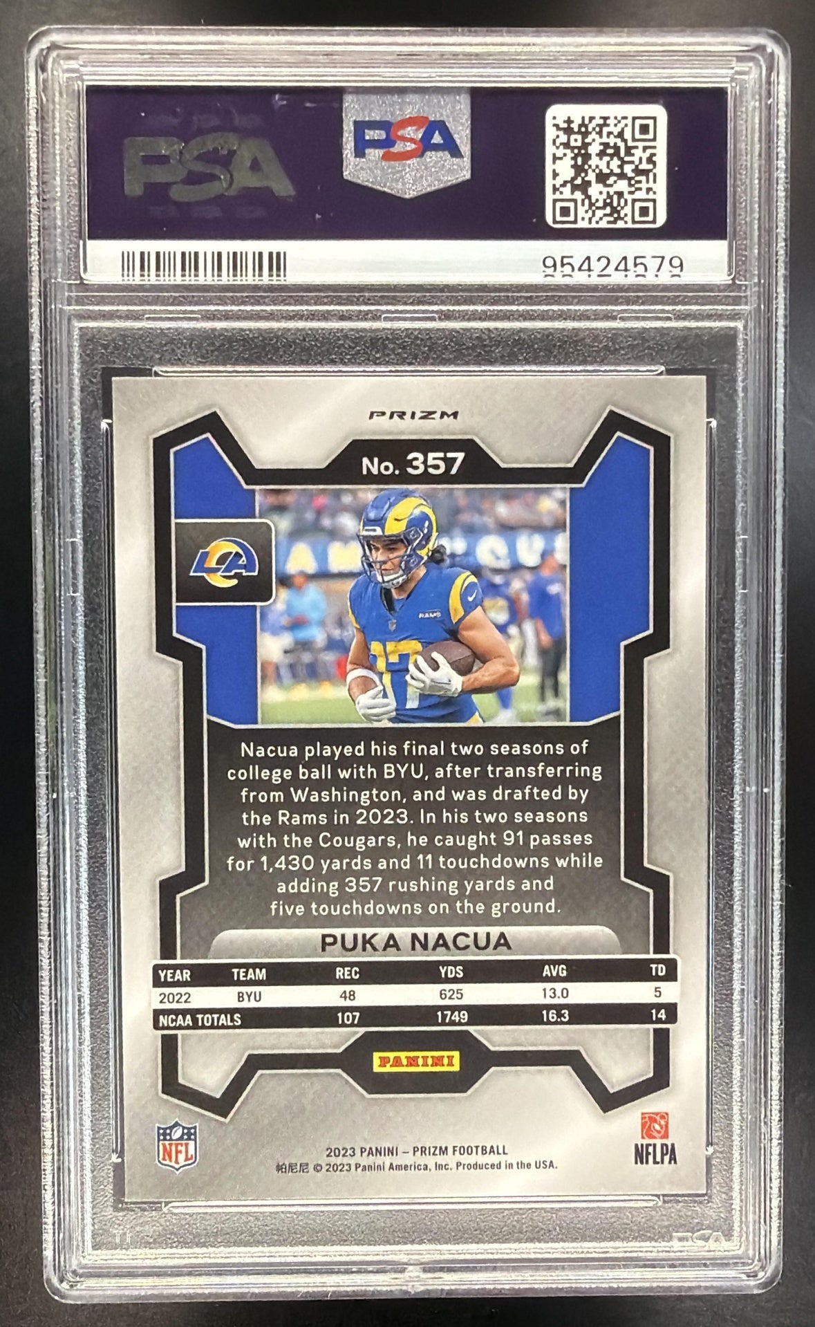 2023 Panini Prizm Puka Nacua #357 Silver RC PSA 10