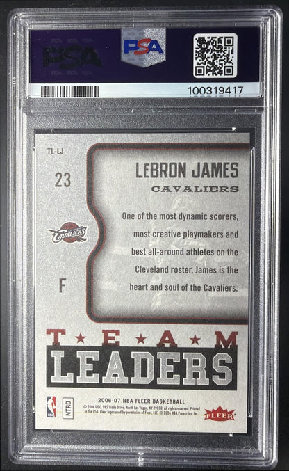 2006 Fleer Team Leaders LeBron James #TL-LJ PSA 10
